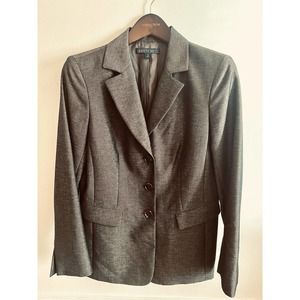 Lafayette 148 New York Blazer Virgin Wool Blend Brown Size 8